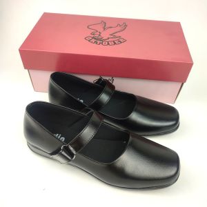 Sepatu Pantofel Paskibra Wanita Balet PlatShoes Sekolah Hitam Putih