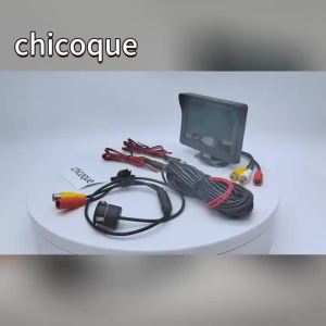 Backup Camera System 1 Set 4.3-Inch Display Screen and Reversing Camera Kit with 8 LED Light HD Night Vision