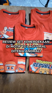 Baju Kaos Setelan Anomali Kemerdekaan Indonesia Karakter CAPPUCINO ASSASSINO Keren Umur 1 - 10 Tahun