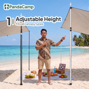 Adjustable Tarp Poles Camping Flysheet Poles Tent Tiang Khemah Boleh Laras Berkelah Hiking Picnic