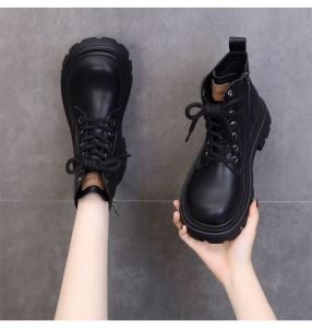 British Style Martin Boots Womens New 2025 Thick Bottom Single Boot Foot Small Appearance Fleece Anti-slip Short Boots