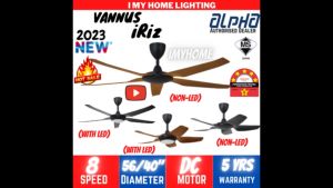 Alpha Vannus iRiz LED Ceiling Fan 56" 40" DC Motor 5 blade with remote designer fan kipas angin siling fan 家用风扇 wood