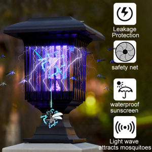 Solar Electric Mosquito Killer Lamp Rainproof Anti Mosquito Trap Insect Repellent Bug Zapper LED Solar Light Outdoor Garden