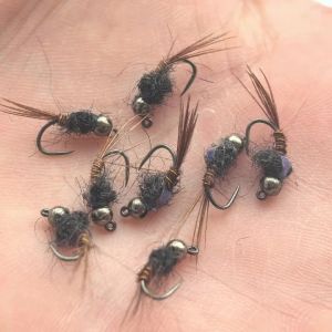 5PCS #14 Barbless Tungsten Jig Nymph Pheasant Tail Euro Nymph Wet Fly Fishing Spanish Trout Grayling Whitefish Fly