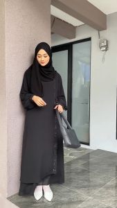 Gamis Eisha 510 Bordir Flanel Premium dengan Lengan Puff untuk Wanita