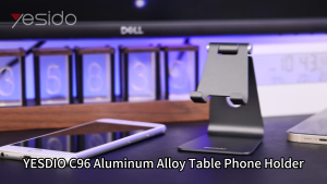 YESIDO TEEPEE Single Shaft Aluminum Alloy 270 Angle Adjustable Desk Mobile Phone Desktop Stand Tablet Flexible Cell Phone Stand Holder Durable Metal Premium Yesido Model C96 [8-Inch Tablet-Mobile Phone]