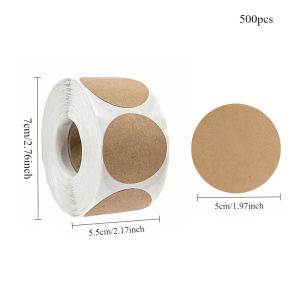 250-800pcs Kraft Paper Stickers Blank Can Write Name Self-adhesive Sealing Gift Stickers Home Packaging Seal Labels Food Note