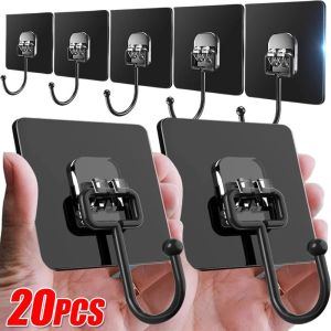 20/10Pcs Self Adhesive Hooks / Strong Adhesive Traceless Wall Hooks / for Kitchen Bathroom Organizer / Towel Bags Storage Hanging Holder