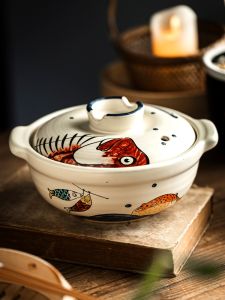 High Aesthetic Clay Sand Pot Stove High Temperature Resistant Dry Burning Not Cracking Japanese Style One Person Cooking Pot