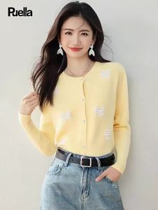 puella | Áo Cardigan Len Hàn Quốc Dễ Thương với Nơ 3D