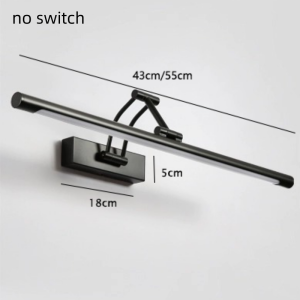 Modern LED Bathroom Vanity Light Adjustable Angle Black/White Wall Lamp Linear Mirror Light for Bedroom Makeup Lighting Fixture