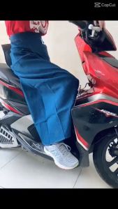 váy chống nắng jean xẻ ta chất jean dày đẹp phom váy to xẻ ta lái xe và ngồi sau xe đều đẹp SHOP XINH 9