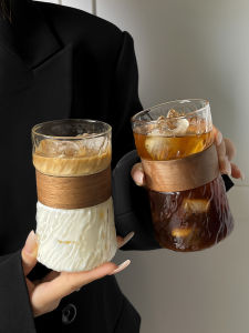 Retro Coffee Cup for Office Use Hang Ear Americano Latte Anti-Scalding Glass Cup Transparent round Shape High Temperature Resistant