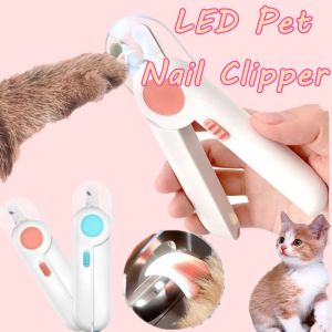 Pet Nail Clipper Nail Cutter Stainless Steel Claw Care Tool with LED Light Nail Cleaner for Dog Cat