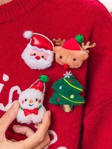 Christmas Decorations Christmas Tree Elderly Snowman Stuffed Brooch Small Gifts for Children Festival Scene Setting Props