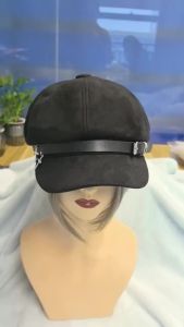 Harajuku Gothic Women Y2k Girl Grunge Punk Rivet Leather Button Beret Hats Chic Streetwear Goth Lolita Cross Star Rock Caps