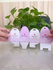 Combo 20 hộp quà tặng vuông nhỏ màu tím thắt nơ