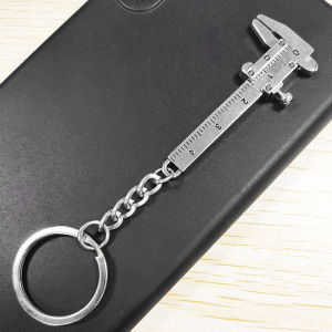 Mini Vernier Caliper Keychain Portable Zinc Alloy Measuring Tool Car Keyring for Precision Measurement