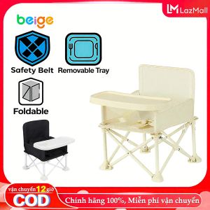 Ghế Ăn Dặm Gấp Gọn Beige phong cách Hàn Quốc cho bé đi du lịch có thể gấp gọn