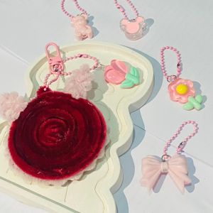 Ganci cermin kawat bulu & clay keychain