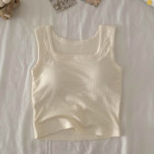 Fall New Womens Vest Integrated Wireless with Chest Pad Inner And Outer Wear Beautiful Back Sleeveless Slimming Top