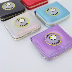 CJH BAGS#8108 Nylon flashing small wallet for women with with a zip-around closure and includes small matching zipper pull.