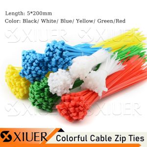 5*200mm Zip Cable Ties 50Pcs Heavy Duty Cable Ties with 120 Pounds Tensile Strength Multi-Purpose Self-Locking Black Cable Ties Plastic Wire Ties for Indoor and Outdoor