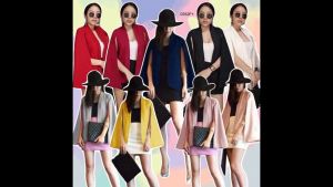 CC 0352 สูทผ่าแขน เสื้อคลุมผ่าแขน เสื้อทรงสูท สำหรับหน้าร้อน (ฟรีไซส์ M+ อก 36-40 ยาว 24)