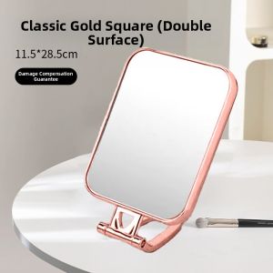 IMLUCKY | Portable Foldable Wall-Mounted Mirror Desk Mirror with Magnification Double-Sided Mirror