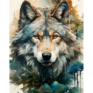 Kayou | Acrylic Paint By Numbers Wolf Pattern Painting By Numbers on Canvas Coloring By Number for Adults Paint Digital Art Home Decor