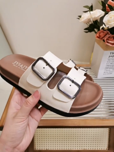 Double Wide Strap Rose Gold Buckle Platform Slides Light Height Increasing & Versatile Womens Slides for Daily Outings