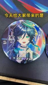 Genshin Impact Doujin Teyvat Concert Series Badge 58mm double flash brooch Venti Wanderer Kazuha Xiao Fan badges Tinplate goods Itabag decoration A gift for a friend