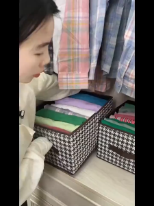 Foldable Closet Organizer Large Capacity Clothes Storage Bag Space-saving Sturdy Stackable Household Storage Box