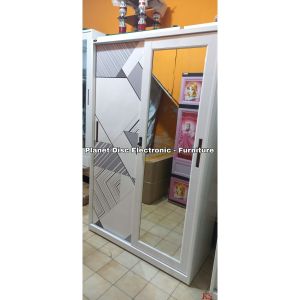 Lemari Pakaian Plat besi sliding 120cm lemari baju lemari anti rayap lemari tahan banjir lemari besi promo murah