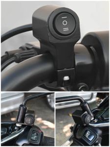 Motorcycle Aluminum Waterproof 3-Wire /2 Gear Switch Mirror Type Domino Mini Driving Light Led Light ON OFF Switch