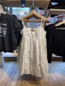 BM Yu Shuxin Same Style Dress BM Summer Casual Slim Looking Cotton and Linen Suspender Skirt All-Matching Sleeveless Girl Dress