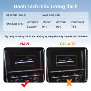 Hệ Thống CarPlay Không Dây Và Android Auto Cho Porsche PCM3.1 Panamera Cayenne Cayman Macan Boxster 911 991 718 Với Camera Lùi