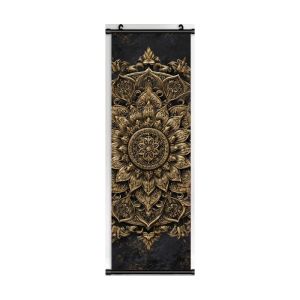 VIKAMA Gilded Buddha Third Eye Wall Tapestry Mandala Meditation Spiritual Scroll Art Home Decor Unique Gift Soft Durable Cozy