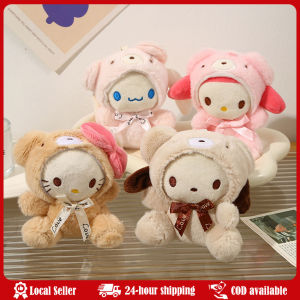 Sanrio 12CM Cute Plush Keychain for Children Hello Kitty Pendant Kuromi Cartoon KeyChain Backpack Decoration Gifts for Kids Toy Plush Keychain Toy Doll Kawaii Hello Kitty Melody Cinnamoroll Cartoon Backpack Pendant Decoration Birthday Gift For Girl