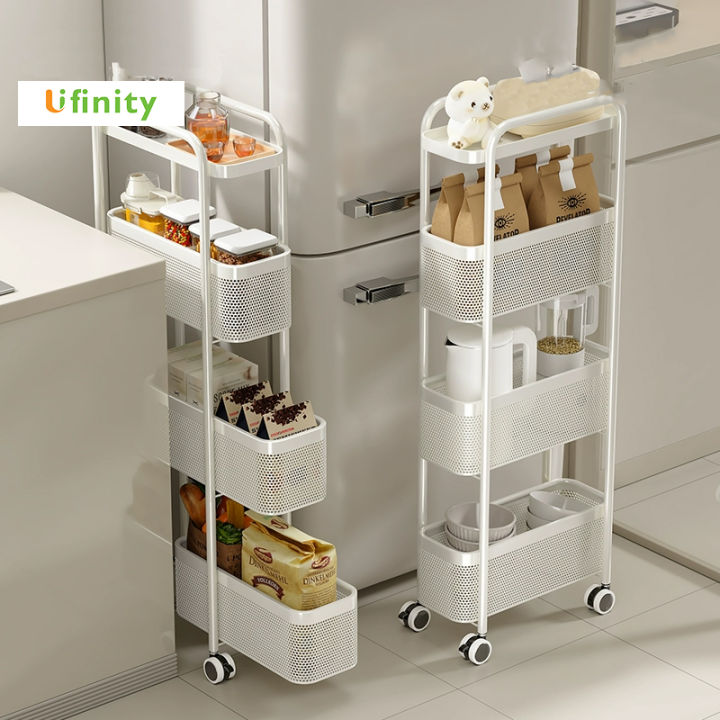 Lifinity ชั้นวางของในครัวมีล้อ 3/4/5ชั้น ชั้นวางเครื่องเทศในครัว ไม่ ...