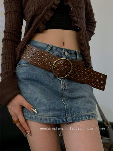 เข็มขัดหมุดสไตล์อเมริกันย้อนยุค Apocalyptic บุคลิกภาพอเนกประสงค์กว้างไม่ซ้ําใคร กระโปรง อุปกรณ์เสริมความรู้สึกระดับไฮเอนด์ อินเทรนด์