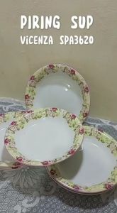 PIRING SUP 9.25 SPA-3620 VICENZA PIRING MAKAN KRAMIC TEBAL 6 PCS/PIRING MAKAN SET TENGAH LUSIN/PIRING MAKAN 6 PCS/PIRING MAKAN SETENGAH LUSIN KRAMIC TEBAL ANTI PECAH