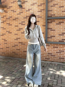 Áo Khoác Cardigan Thời Trang Nữ Thu Đông Có Mũ Trùm Đầu Khóa Kéo Áo Khoác Ngoài Thắt Eo Thiết Kế Cao Gót Thon Gọn Áo Khoác Ngoài