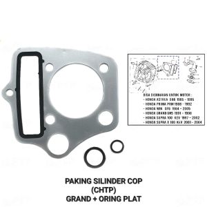 Paking SIlinder Cop CHTP Grand (+O Ring) - Gasket Packing Peking Cylinder Silinder Block Head Kop Atas Honda Astrea Prima Supra Win