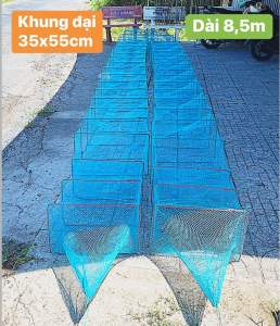 Lú 18 cửa ngục Lú dây lú bát quái - dài 85m - 22 khung kẻm 35x 55cm - mắt lưới 15p (07cm vuông)