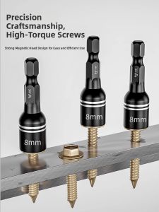 CHENGDU | Hex Key Socket Electric Wrench Drill Driver Tool with Extended Strong Magnet for Color Steel Roof Self-tapping Screws