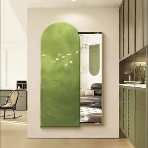 Wall Mirror Full Length Wall Mirror Full Length Mirror With Storage Full Body Mirror Wall Mount Mirror With Rack Green Hallway Sliding Mirror Painting 镜子全身