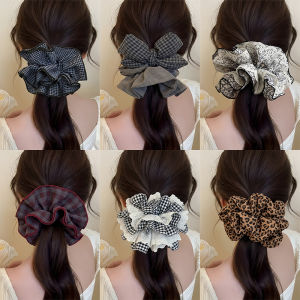 JIFANPAUL | Korean Style Plaid Lace Large Hair Band Accessory