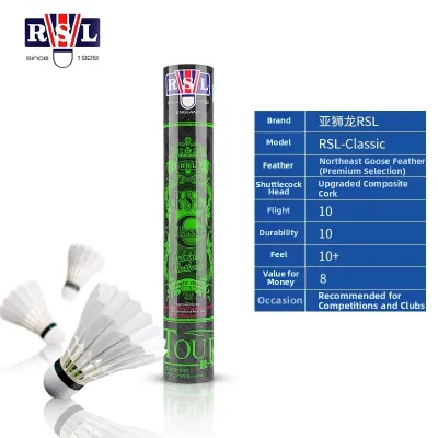 RSL | Goose Feather Durable Competition Grade Badminton Shuttlecocks 12 Pieces