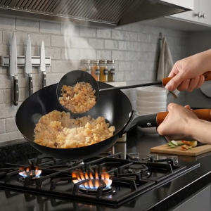 Premium 26cm Deep Iron Wok with Ladle Set | All Heat Sources (Gas & IH) | Authentic Stir-Fry Pan | Made in Taiwan